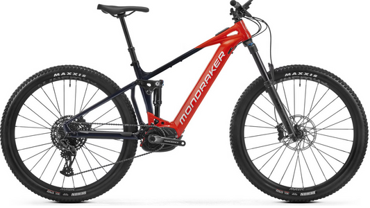 VTT Électrique Tout-Suspendu Mondraker Chaser R 12V 750Wh Bosch 100 Nm 29'' Rouge Bleu