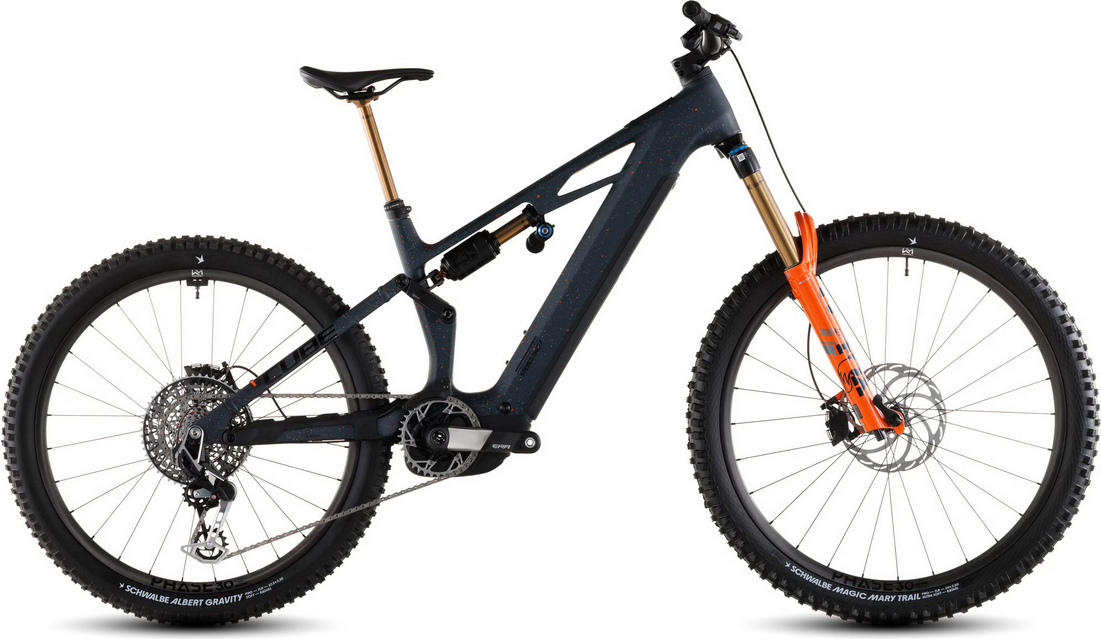 Bicicleta eléctrica de montaña con suspensión total Cube Stereo Hybrid One77 HPC SLT 800 Sram 12V 800 Wh Bosch 100 Nm 29''/27.5'' Azul Galaxy 2026