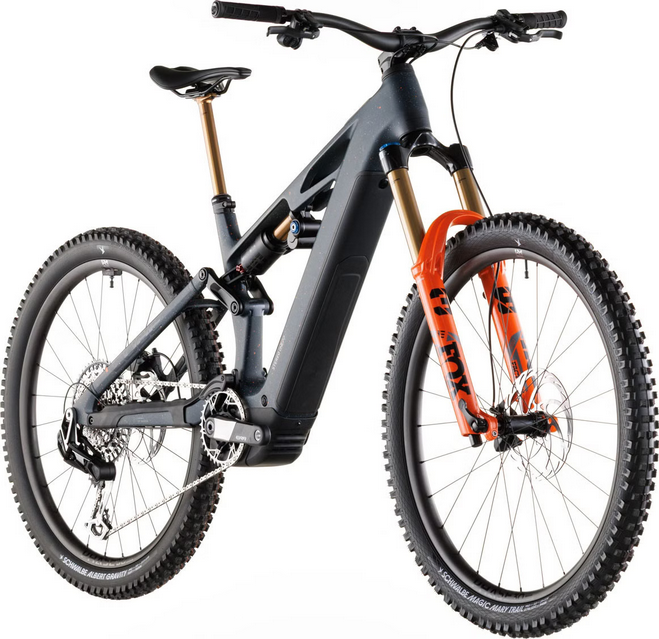 Bicicleta eléctrica de montaña con suspensión total Cube Stereo Hybrid One77 HPC SLT 800 Sram 12V 800 Wh Bosch 100 Nm 29''/27.5'' Azul Galaxy 2026