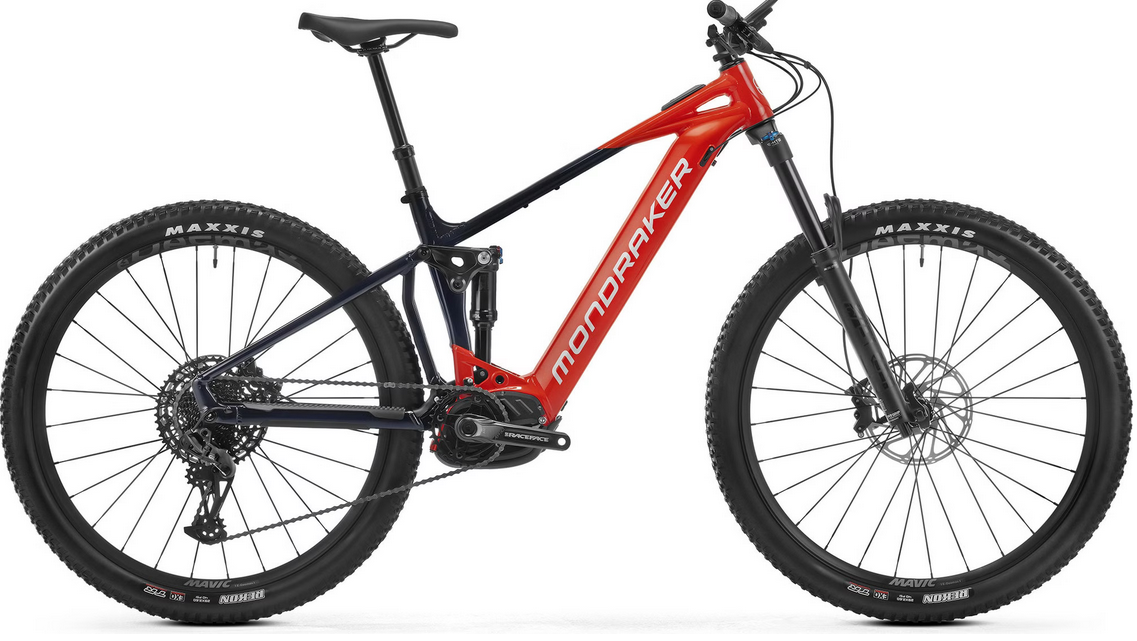 VTT Électrique Tout-Suspendu Mondraker Chaser R 12V 750Wh Bosch 100 Nm 29'' Rouge Bleu