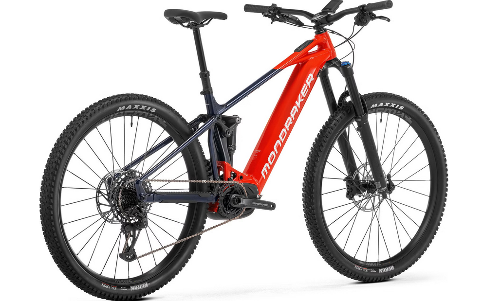 VTT Électrique Tout-Suspendu Mondraker Chaser R 12V 750Wh Bosch 100 Nm 29'' Rouge Bleu