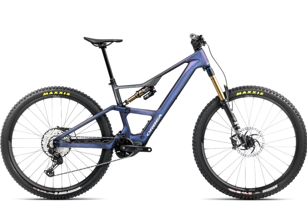 VTT Électrique Tout-Suspendu Orbea Rise LT M10 12V 630 Wh Shimano 85 Nm 29'' Bleu Tanzanite Carbon View