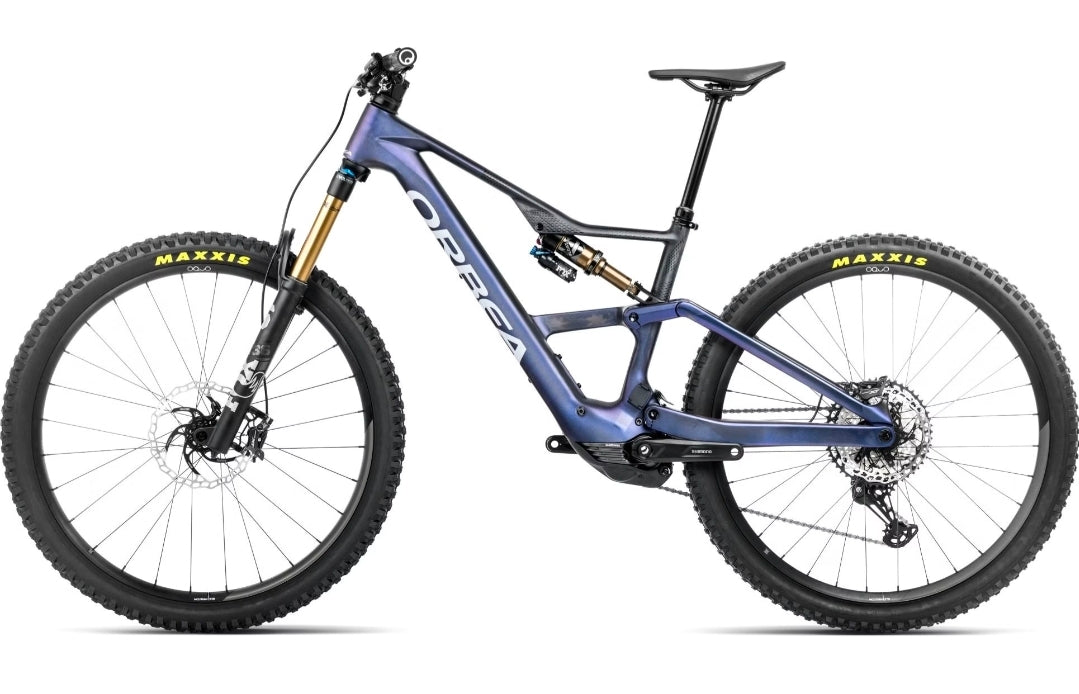 VTT Électrique Tout-Suspendu Orbea Rise LT M10 12V 630 Wh Shimano 85 Nm 29'' Bleu Tanzanite Carbon View