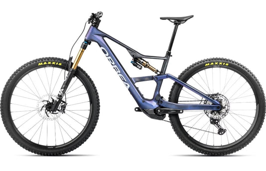 VTT Électrique Tout-Suspendu Orbea Rise LT M10 12V 630 Wh Shimano 85 Nm 29'' Bleu Tanzanite Carbon View